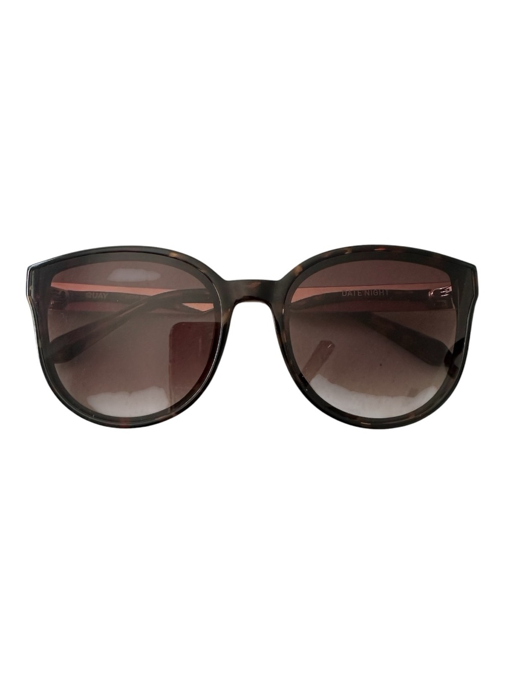 Quay Australia Date Night Oversized Tortoise Sunglasses Gold Arms